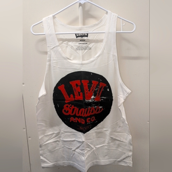 Levi's Other - Levi's White Tank with Red and Black Graphic Size Medium NWOT